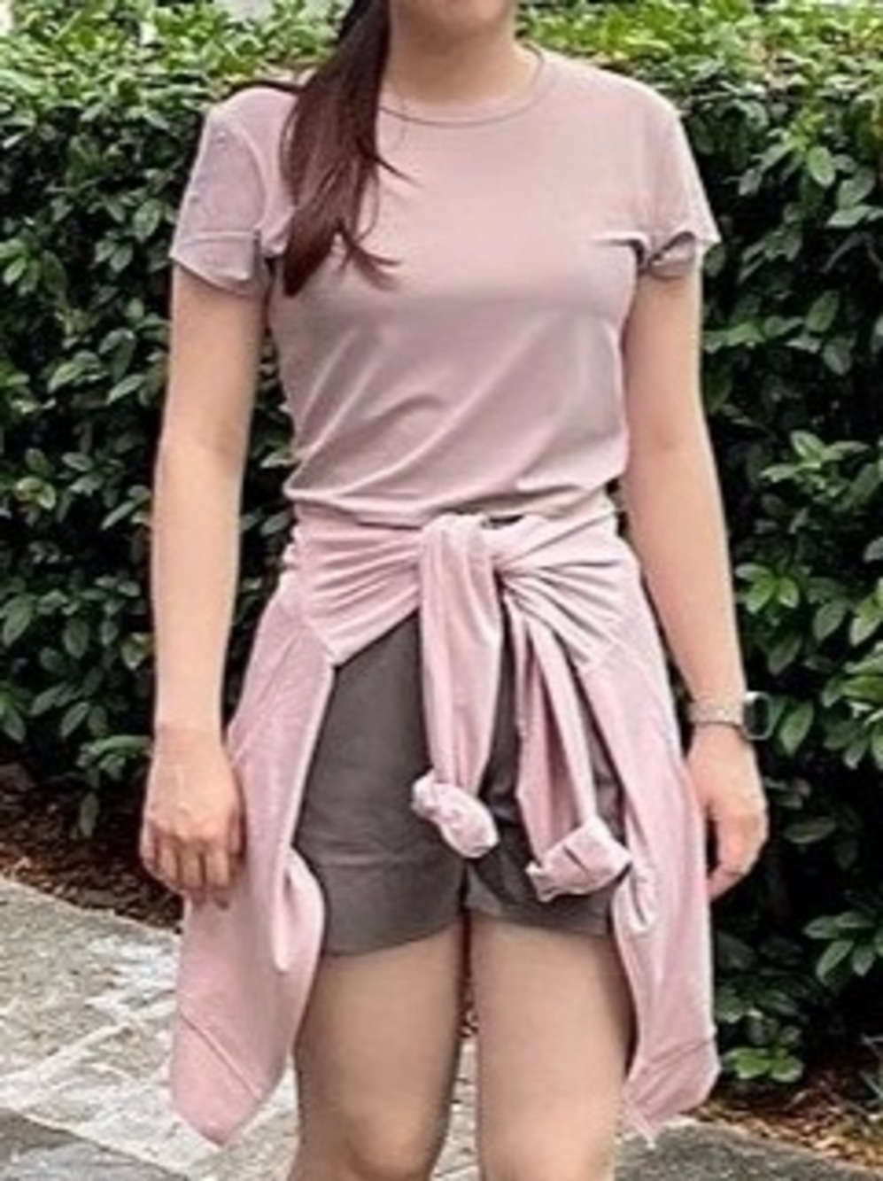 Uniqlo Ultra Stretch AIRism Cropped T-Shirt Pink Medium